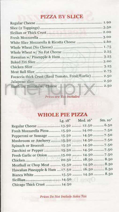 Sal's Pizza - North Salem, NY menu_pic