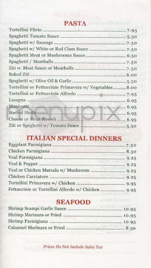 Sal's Pizza - North Salem, NY menu_pic