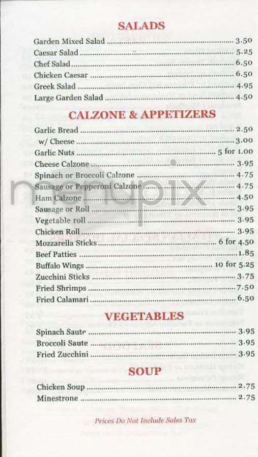Sal's Pizza - North Salem, NY menu_pic