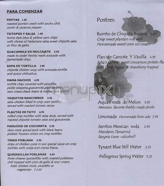 Salsa Y Salsa - New York, NY menu_pic