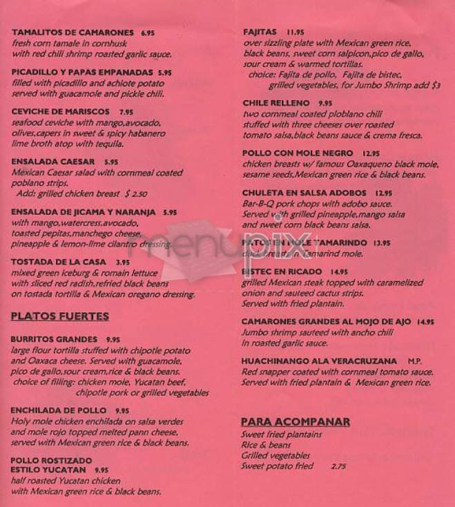 Salsa Y Salsa - New York, NY menu_pic