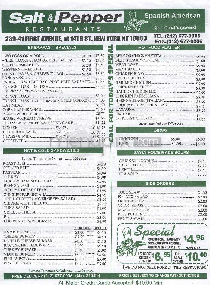 Salt & Pepper - High Point, NC menu_pic