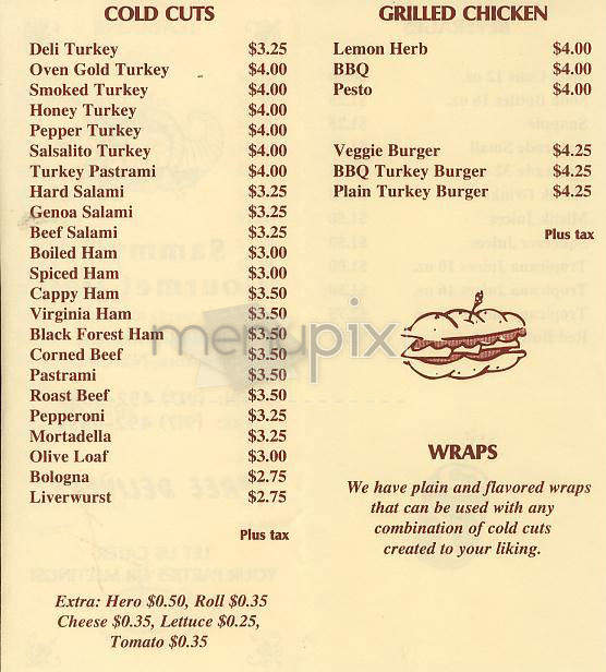 Sammy's Gourmet Deli - New York, NY menu_pic