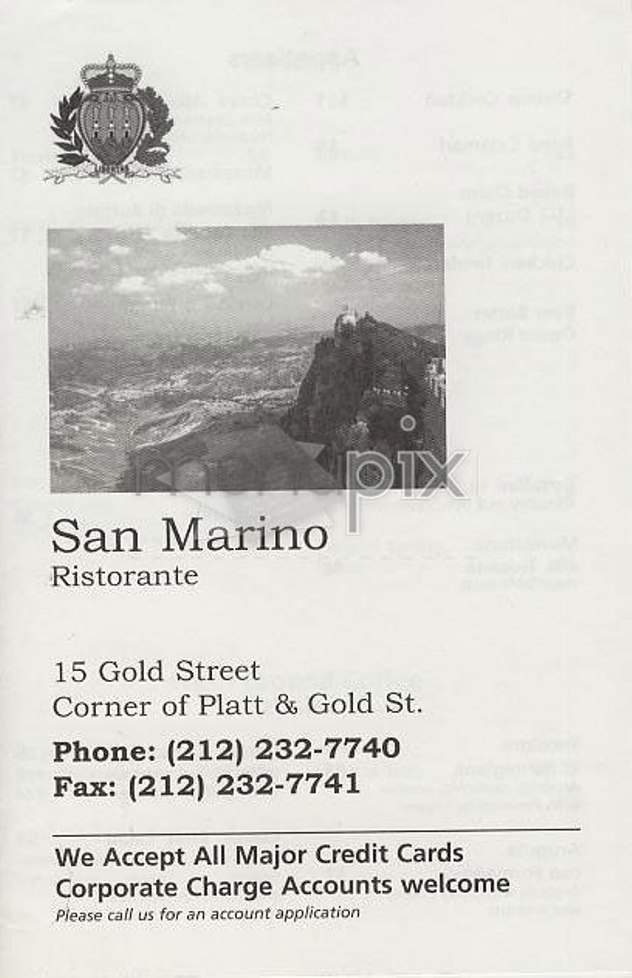 San Marino Ristorante - New York, NY menu_pic