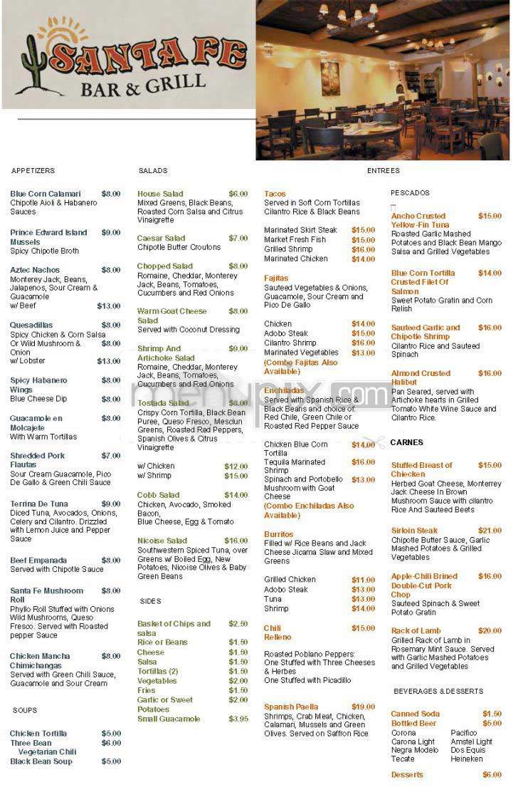 Santa Fe - New York, NY menu_pic