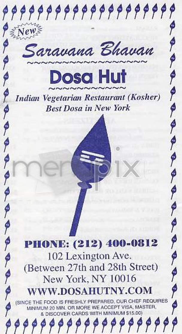 /302788/Saravana-Bhavan-Dosa-Hut-New-York-NY - New York, NY