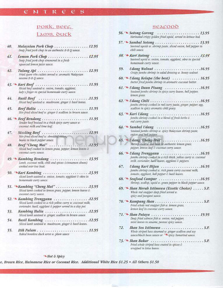 Satay Chinese-Malaysian - Hoboken, NJ menu_pic
