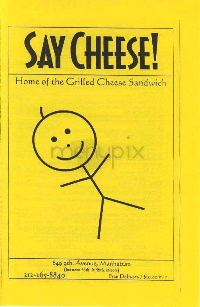 Say Cheese - New York, NY menu_pic