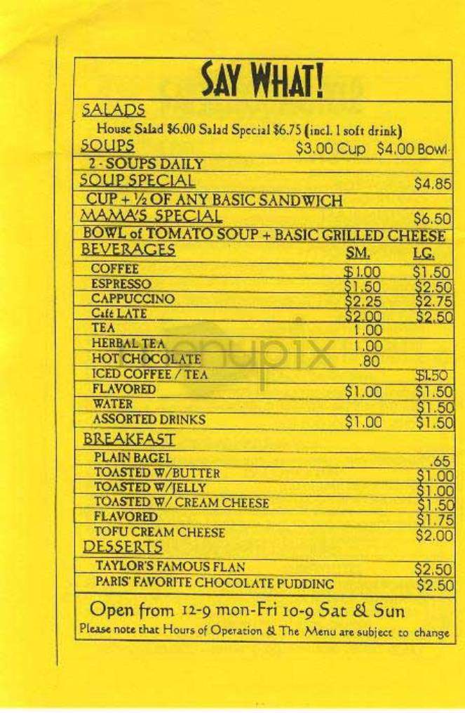 Say Cheese - New York, NY menu_pic