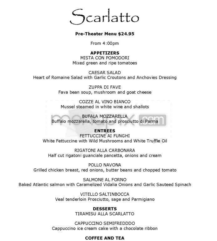 Scarlatto - New York, NY menu_pic