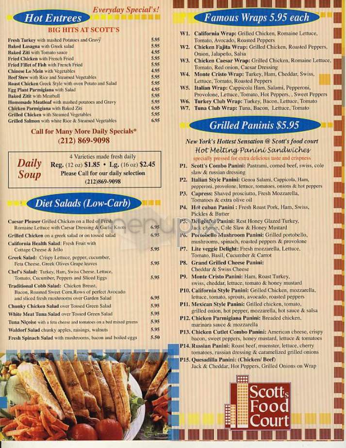 Scott's Food Court - New York, NY menu_pic