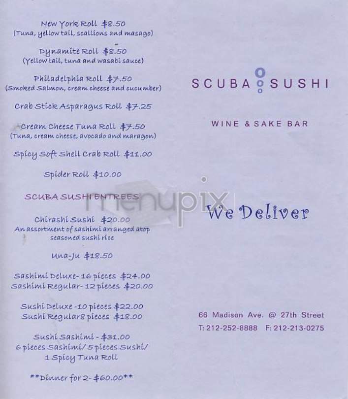 /302813/Scuba-Sushi-New-York-NY - New York, NY