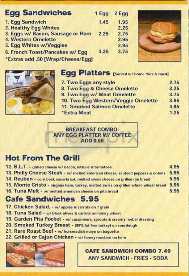 Seattle Cafe - New York, NY menu_pic