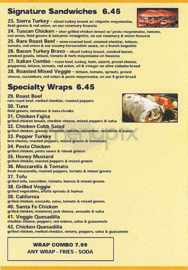 Seattle Cafe - New York, NY menu_pic