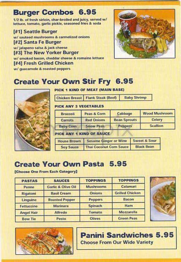 Seattle Cafe - New York, NY menu_pic