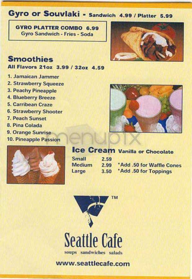 Seattle Cafe - New York, NY menu_pic