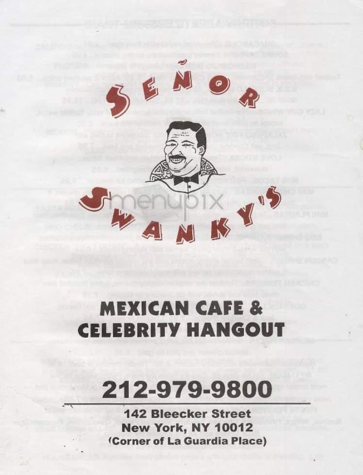Senor Swanky's - New York, NY menu_pic