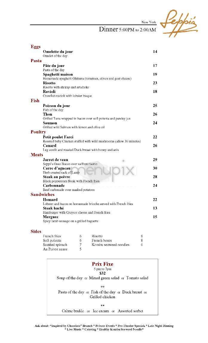 Seppi's - New York, NY menu_pic