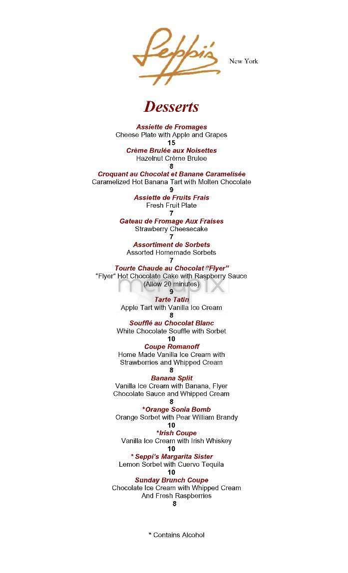 Seppi's - New York, NY menu_pic