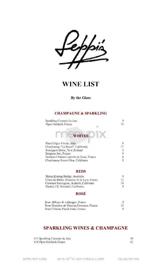 Seppi's - New York, NY menu_pic