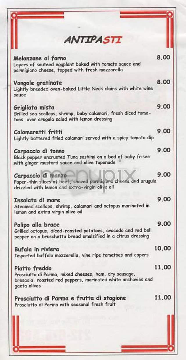 Bar Baresco - New York, NY menu_pic