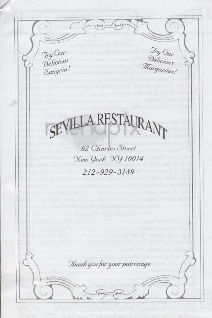 Sevilla - New York, NY menu_pic
