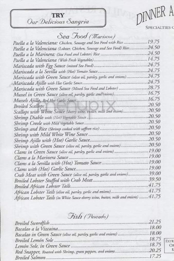 Sevilla - New York, NY menu_pic