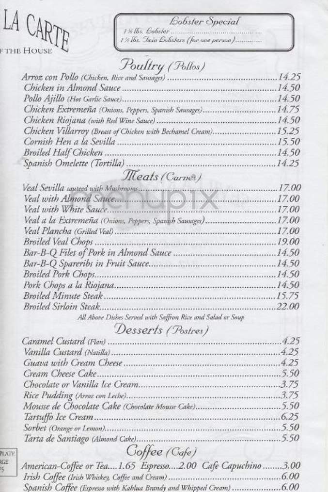 Sevilla - New York, NY menu_pic