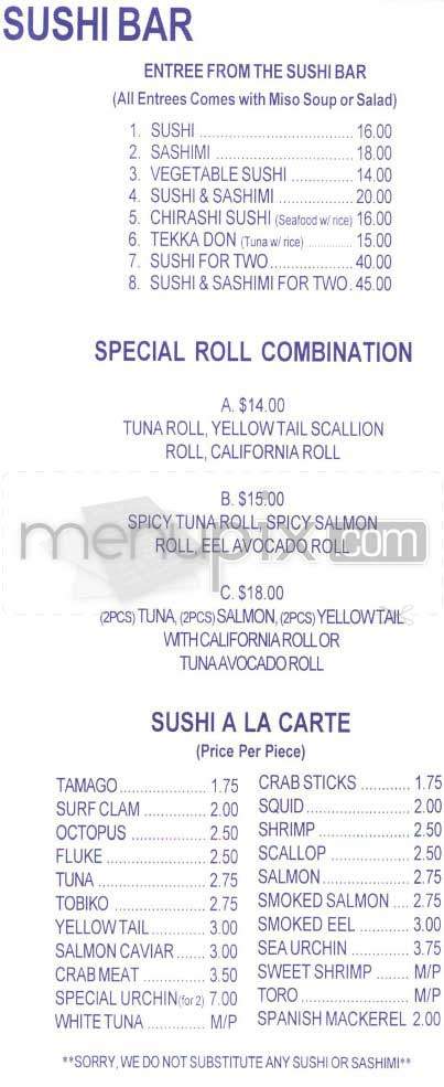 Shiki Sushi - New York, NY menu_pic