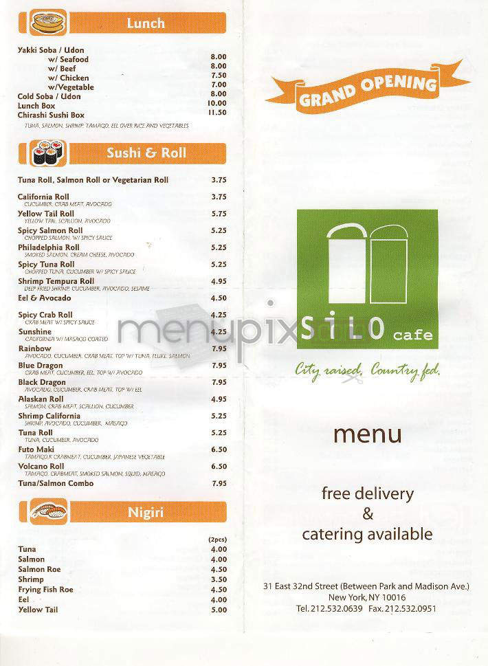 Silo Cafe - New York, NY menu_pic