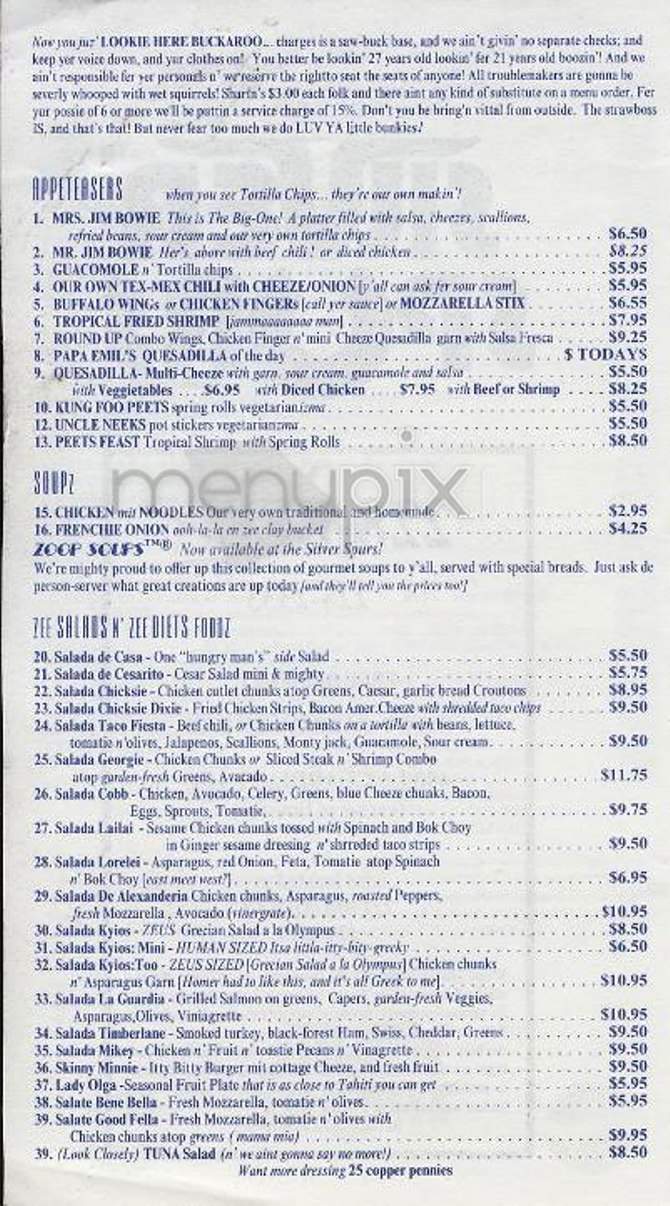 Silver Spurs - New York, NY menu_pic
