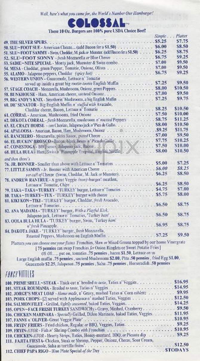 Silver Spurs - New York, NY menu_pic