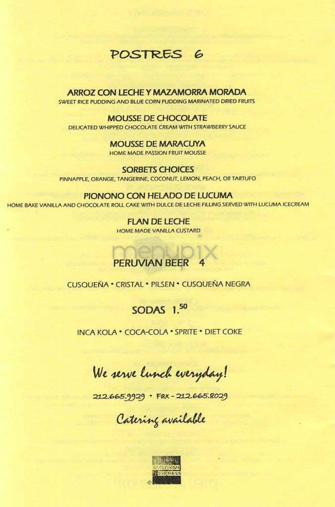 Sipan - New York, NY menu_pic