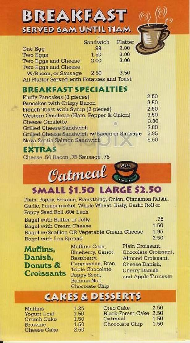 Olympia Finest Deli - New York, NY menu_pic