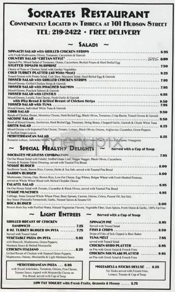 Socrates - New York, NY menu_pic