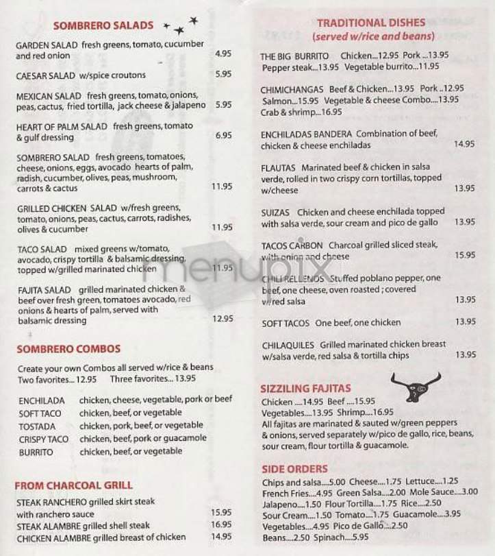 Sombrero - New York, NY menu_pic