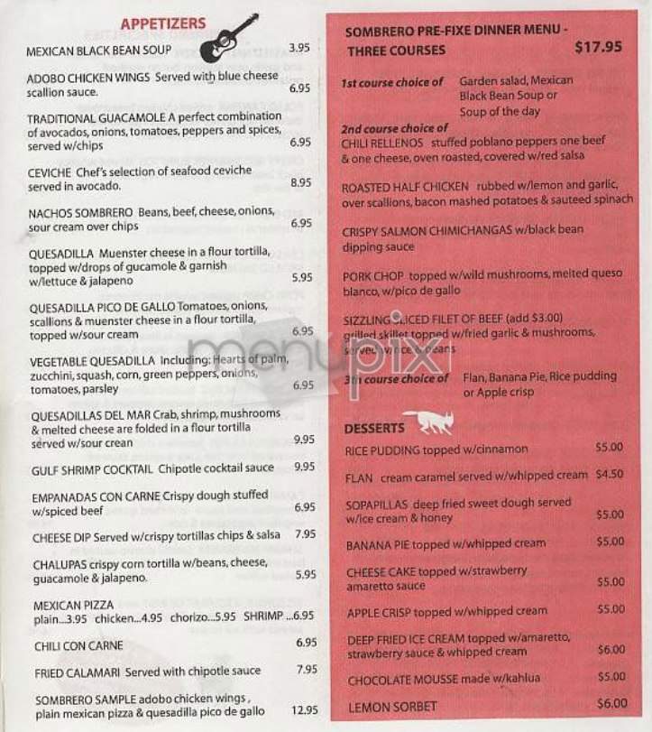 Sombrero - New York, NY menu_pic