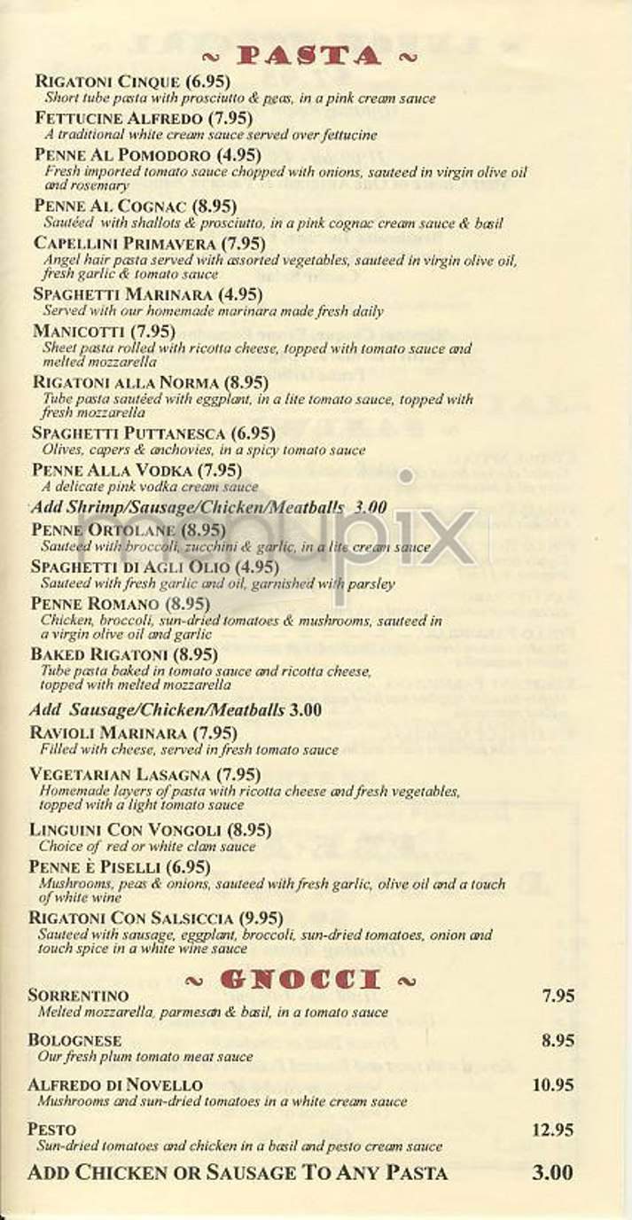 Sotto Cinque - New York, NY menu_pic