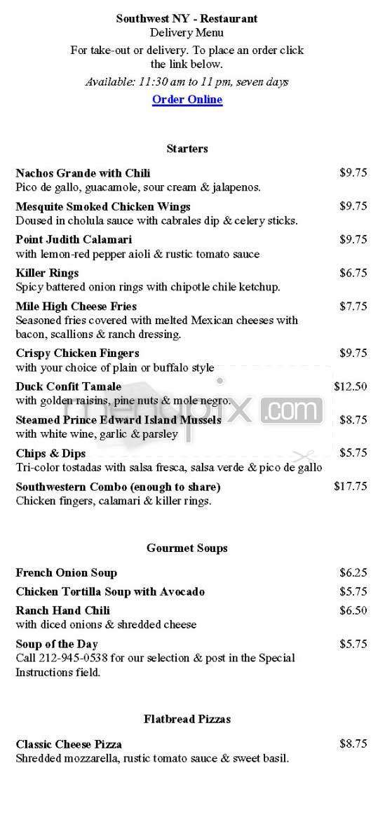 Southwest NY - New York, NY menu_pic