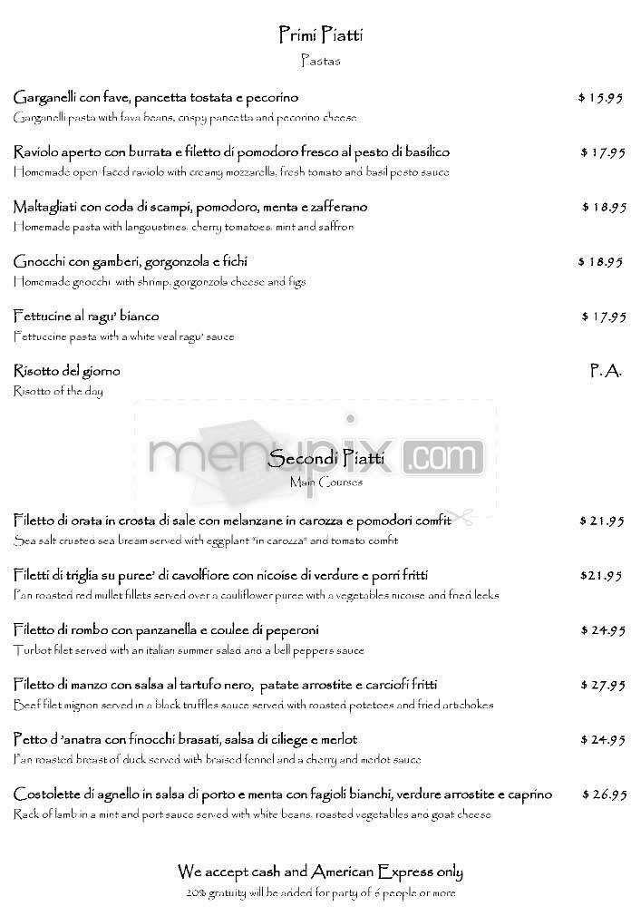 Spiga - New York, NY menu_pic