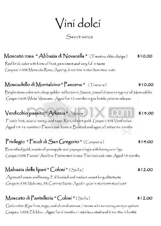 Spiga - New York, NY menu_pic