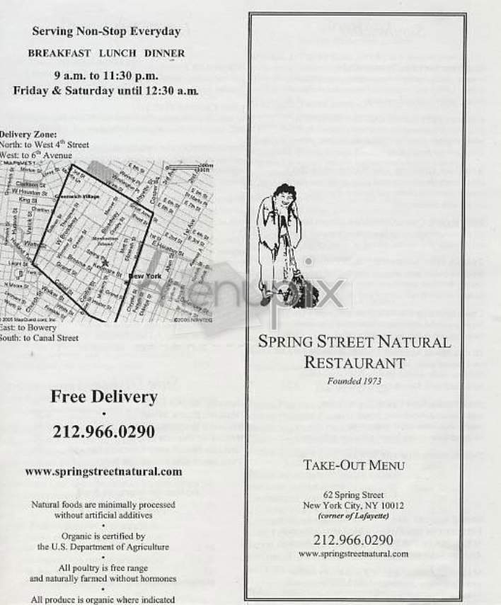 Spring Street - New York, NY menu_pic