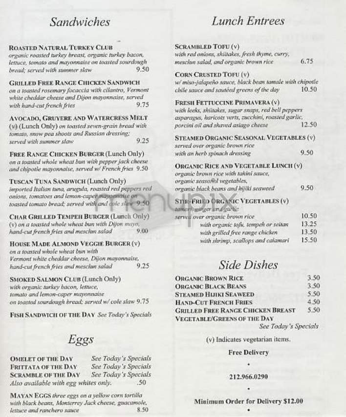 Spring Street - New York, NY menu_pic