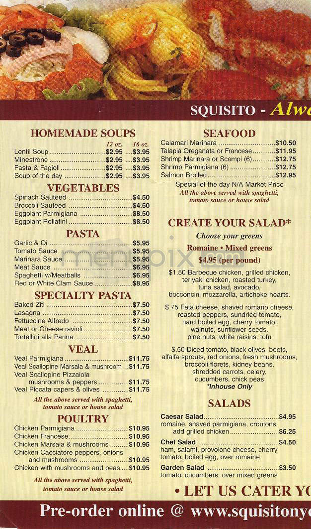 Squisito - New York, NY menu_pic