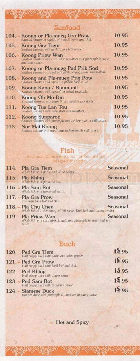 Sri Thai - Hoboken, NJ menu_pic
