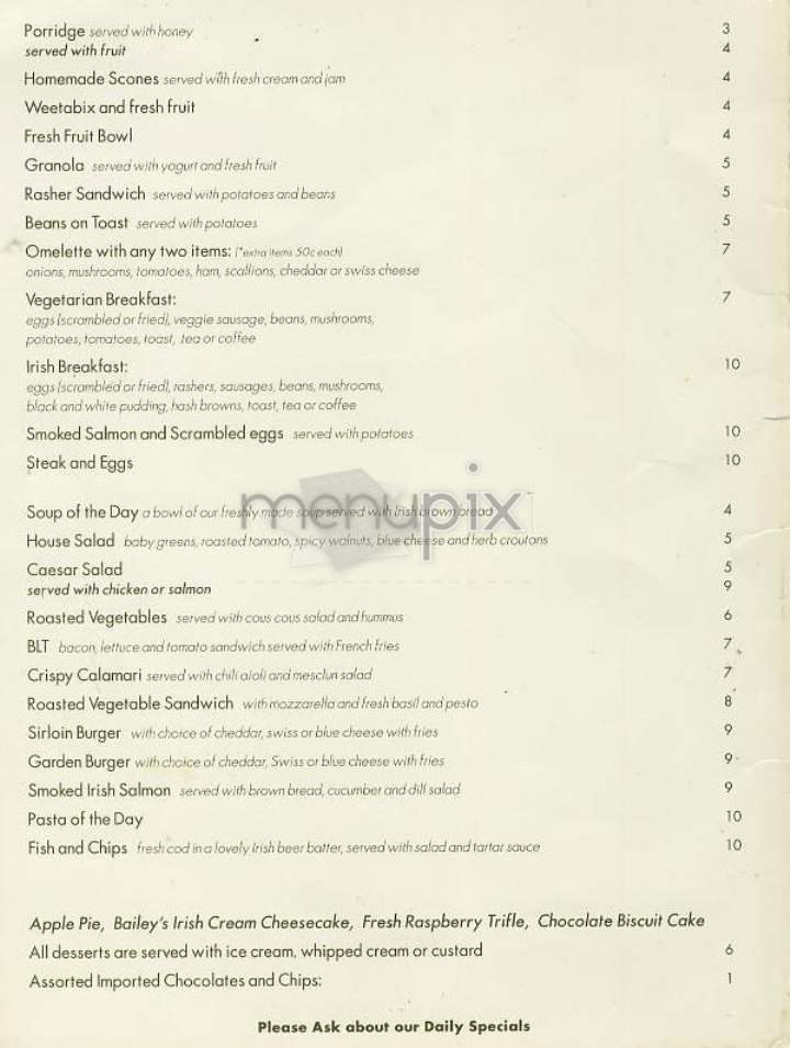 St. Dymphna's - New York, NY menu_pic