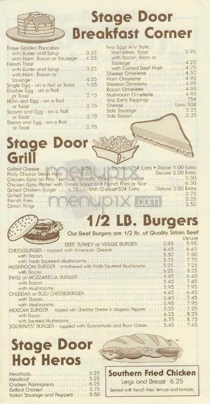 Stage Store Deli - New York, NY menu_pic