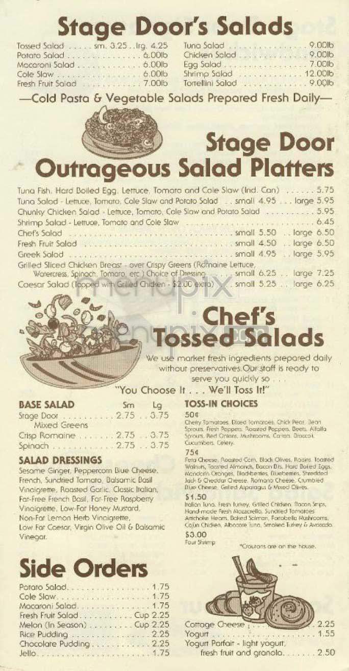 Stage Store Deli - New York, NY menu_pic
