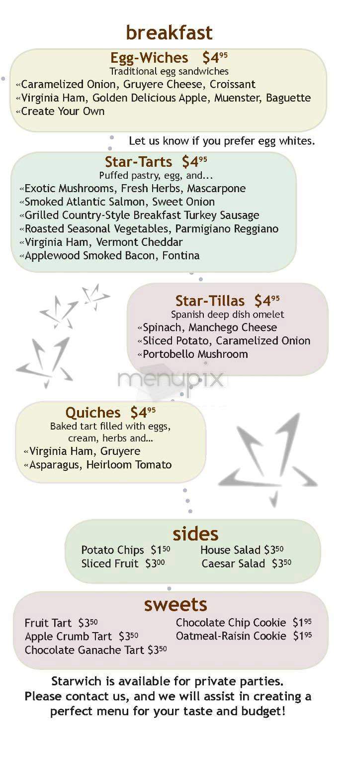 Starwich - New York, NY menu_pic