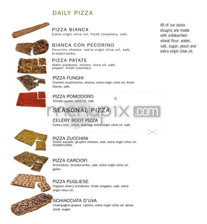 Sullivan Street Bakery - New York, NY menu_pic